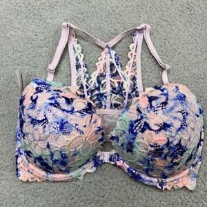 Pink Bra 34D Lightly Lined Date Lightly Lined Victoria Secret Colorful Racerback